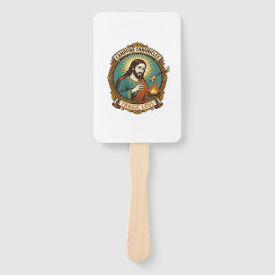 Jesus Dropped Marshmallow Campfire Party Fail Humo Hand Fan