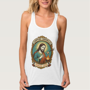 Jesus Dropped Marshmallow Campfire Party Fail Humo Singlet