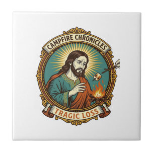 Jesus Dropped Marshmallow Campfire Party Fail Humo Tile