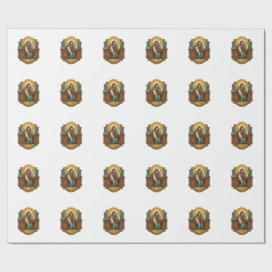 Jesus Dropped Pen Behind Heavy Desk Clumsy Humor_1 Wrapping Paper
