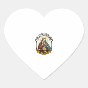 Jesus Dropped Perfect Pancake Flipping Missed Pan  Heart Sticker