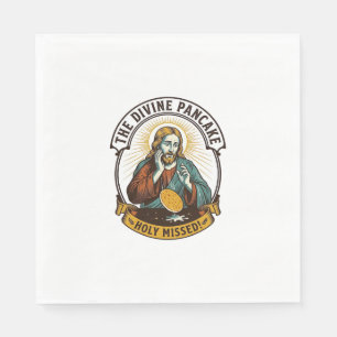 Jesus Dropped Perfect Pancake Flipping Missed Pan  Napkin