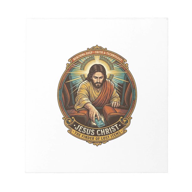 Jesus Dropped Phone Between Car Seats Black Hole H Notepad (Front)