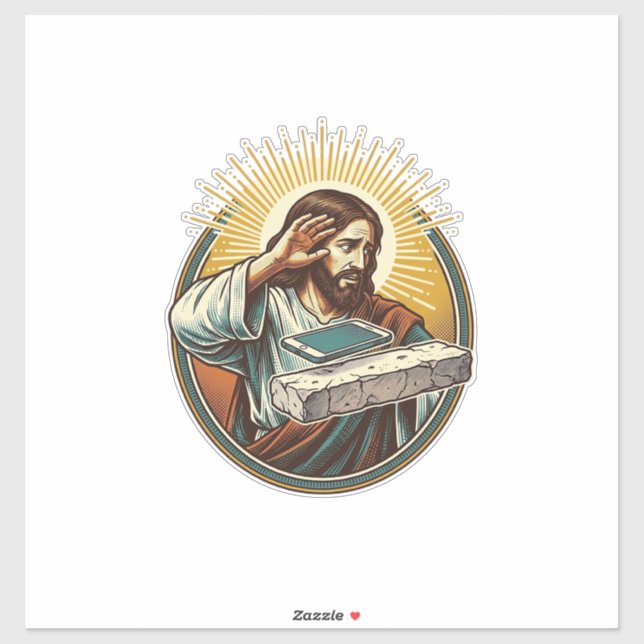 Jesus Dropped Phone Face Flat Concrete Panic Scree (Sheet)