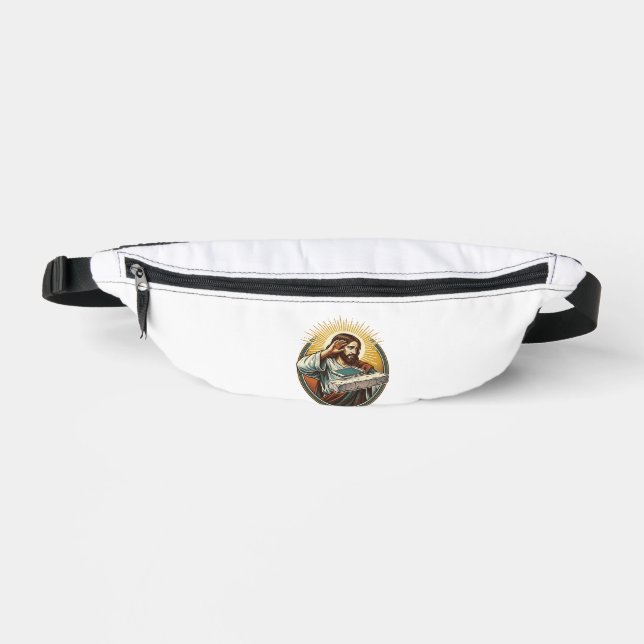 Jesus Dropped Phone Face Flat Concrete Panic Scree Bum Bags (Front)