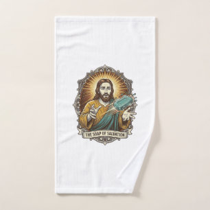 Jesus Dropped Slippery Soap Shower Clumsy Bathroom Hand Towel