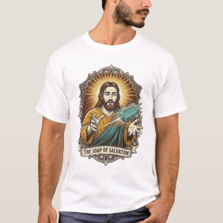 Jesus Dropped Slippery Soap Shower Clumsy Bathroom T-Shirt
