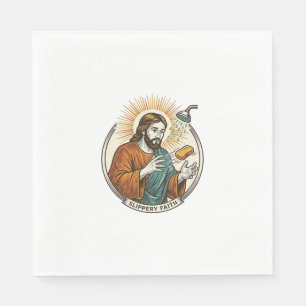 Jesus Dropped Slippery Soap Shower Tub Clumsy Humo Napkin