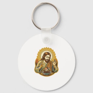 Jesus Dropped Sushi In Soy Sauce Splatter Food Hum Key Ring