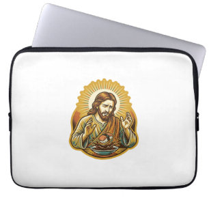 Jesus Dropped Sushi In Soy Sauce Splatter Food Hum Laptop Sleeve