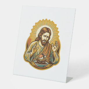 Jesus Dropped Sushi In Soy Sauce Splatter Food Hum Pedestal Sign