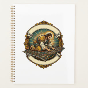 Jesus Dropped Tiny Screw Thick Carpet DIY Humor_1 Planner