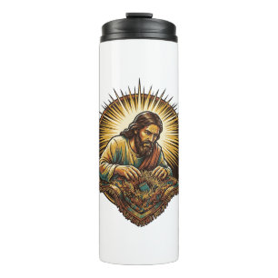Jesus Dropped Tiny SD Card Lost Carpet Tech Humor_ Thermal Tumbler