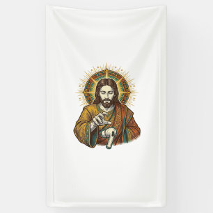 Jesus Dropped Wireless Earbud Under Desk Tech Clum Banner