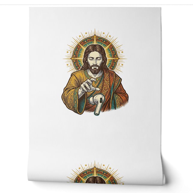 Jesus Dropped Wireless Earbud Under Desk Tech Clum Wallpaper (Unrolling)
