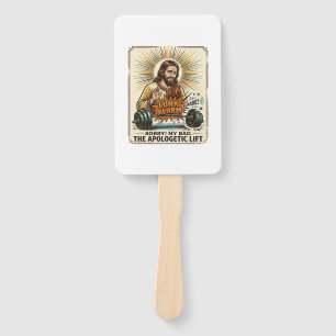 Jesus Dropping Heavy Dumbbell Loudly Gym Lunk Alar Hand Fan