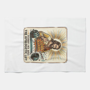Jesus Dropping Heavy Dumbbell Loudly Gym Lunk Alar Tea Towel