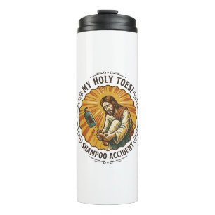 Jesus Dropping Shampoo Bottle On Foot Shower Pain