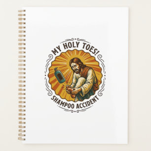 Jesus Dropping Shampoo Bottle On Foot Shower Pain Planner