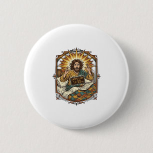 Jesus Drunk Online Shopping Receipt Morning After  6 Cm Round Badge