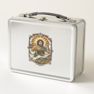 Jesus Drunk Online Shopping Receipt Morning After  Metal Lunch Box