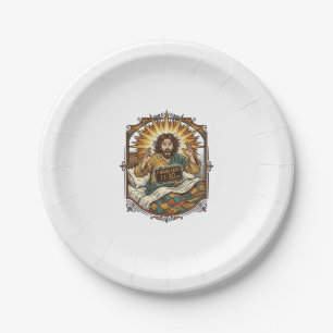 Jesus Drunk Online Shopping Receipt Morning After  Paper Plate