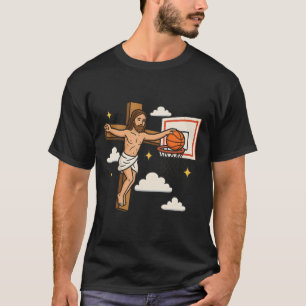 Jesus Dunk Funny Christian Religion Jesus Playing  T-Shirt