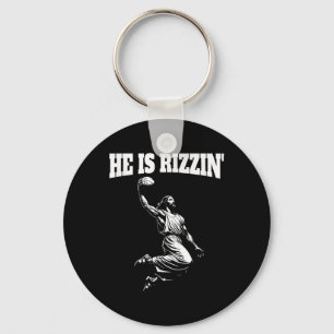 Jesus Dunking Meme Heaven Basketball Dunk He Is Ri Key Ring