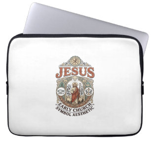 Jesus Early Church Symbol Aesthetic Jesus Early Ch Laptop Sleeve