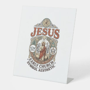 Jesus Early Church Symbol Aesthetic Jesus Early Ch Pedestal Sign