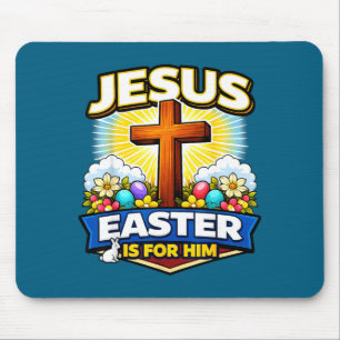 Jesus easter is for christian cross resurrection mouse pad