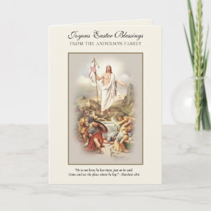 Jesus Easter Resurrection Prayer Scripture  Holiday Card