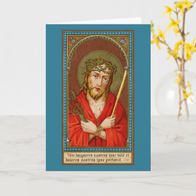 Jesus, Ecce Homo (Behold the Man) (SAU21) Greeting Card (Yellow Flower)