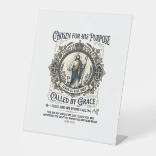 Jesus Electrician Shirt Faith Based Design_1 Pedestal Sign