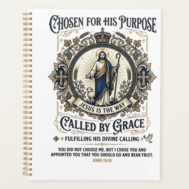 Jesus Electrician Shirt Faith Based Design_1 Planner (Front)