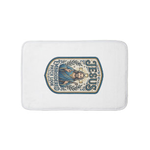 Jesus Embroidered Patch Look Jesus Embroidered Pat Bath Mat