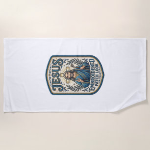 Jesus Embroidered Patch Look Jesus Embroidered Pat Beach Towel
