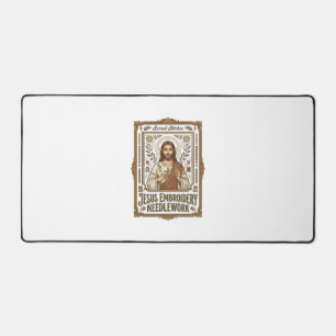 Jesus Embroidery Needlework Jesus Embroidery Needl Desk Mat