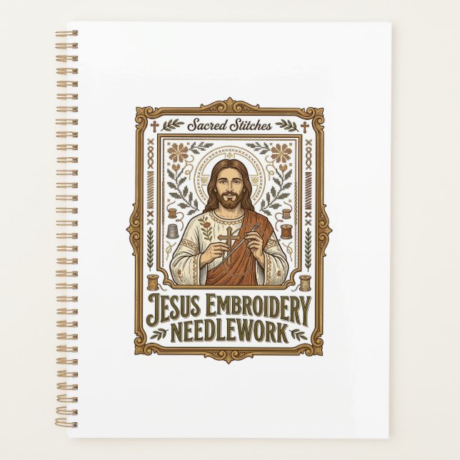 Jesus Embroidery Needlework Jesus Embroidery Needl Planner (Front)