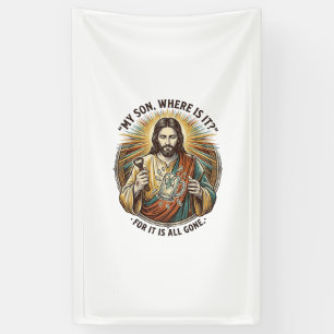 Jesus Empty Broken Beer Mug Bartender Drinking Hum Banner