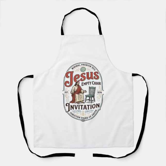 Jesus Empty Chair Invitation Jesus Empty Chair Inv Apron (Front)