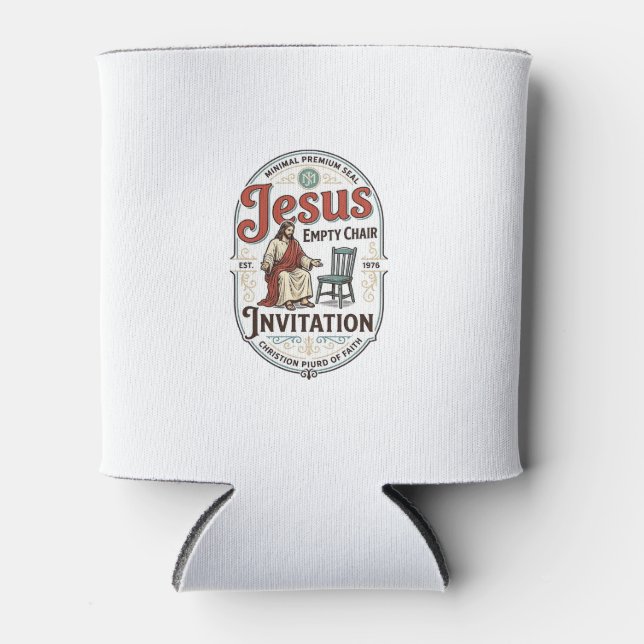 Jesus Empty Chair Invitation Jesus Empty Chair Inv Can Cooler (Front)