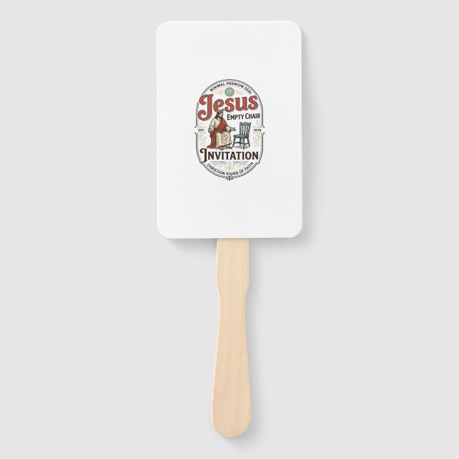 Jesus Empty Chair Invitation Jesus Empty Chair Inv Hand Fan (Front)