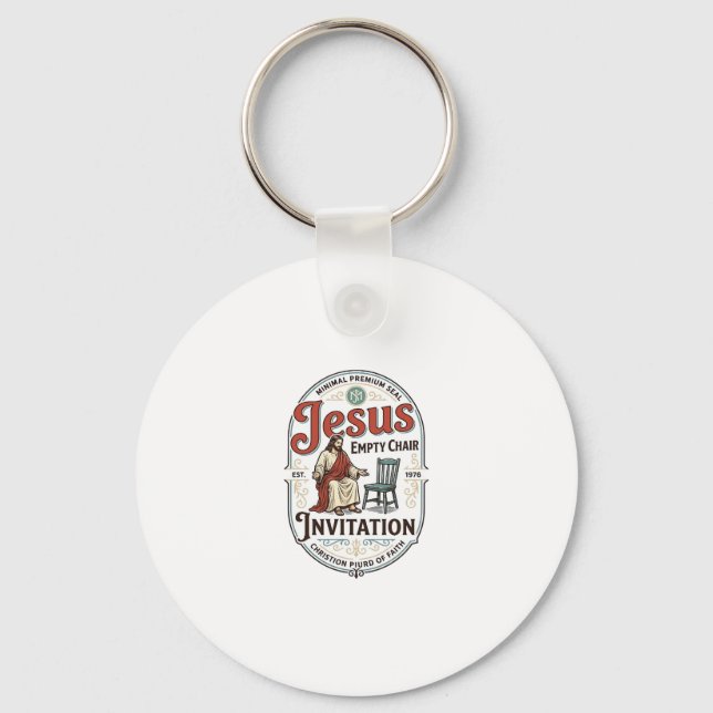 Jesus Empty Chair Invitation Jesus Empty Chair Inv Key Ring (Front)