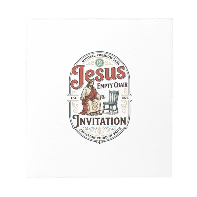 Jesus Empty Chair Invitation Jesus Empty Chair Inv Notepad (Front)