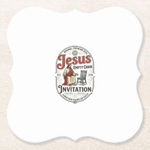 Jesus Empty Chair Invitation Jesus Empty Chair Inv Paper Coaster