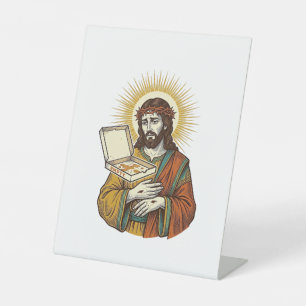 Jesus Empty Pizza Box Fridge Betrayal Food Humor_1 Pedestal Sign