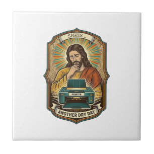 Jesus Empty Printer Paper Tray Office Work Annoyan Tile