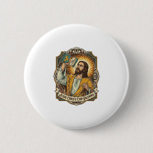 Jesus Empty Tortilla Chip Bag Drunk Munchies Party 6 Cm Round Badge