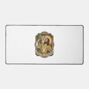 Jesus Empty Tortilla Chip Bag Drunk Munchies Party Desk Mat